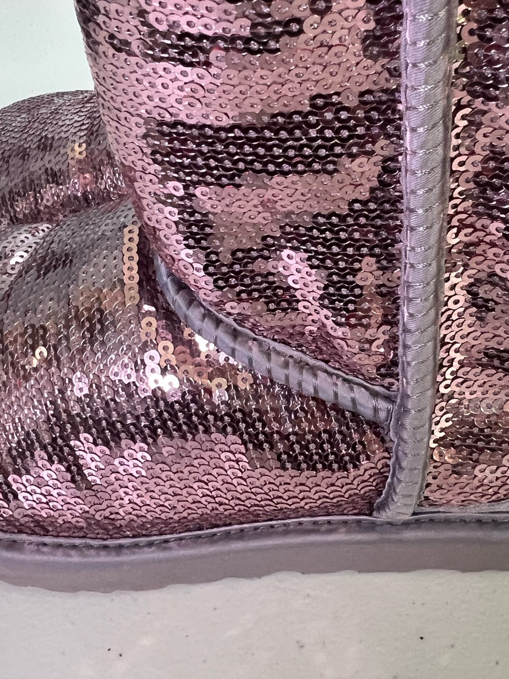 UGG Sequin Cozy Mid-Calf Winter Boots - Rose Metallic - Picture 16 of 17